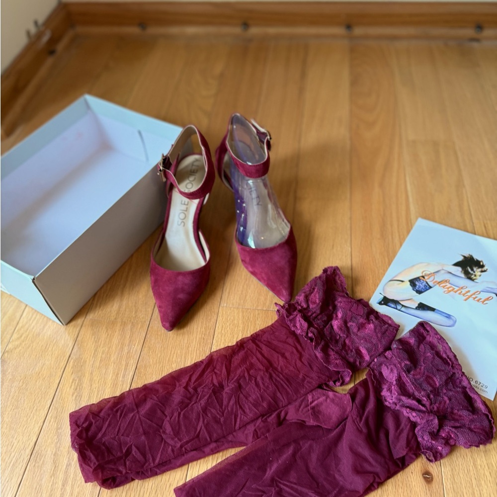 Sole Society Burgandy Hi Heel Shoes Size 7